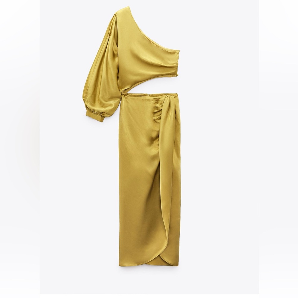 Satin effect assymetic dress
